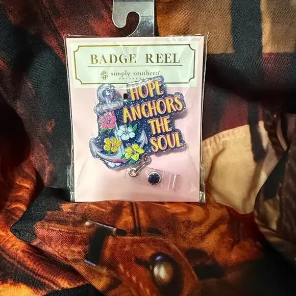4 Simply Southern Badge reels. Features 'Hope Anchors the Soul' text. Love. - Picture 4 of 8